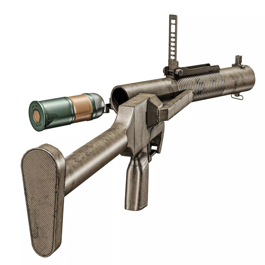 SingaPore CIS Grenade Launcher 3D Model – Low Poly PBR Game Asset, FBX - View 17