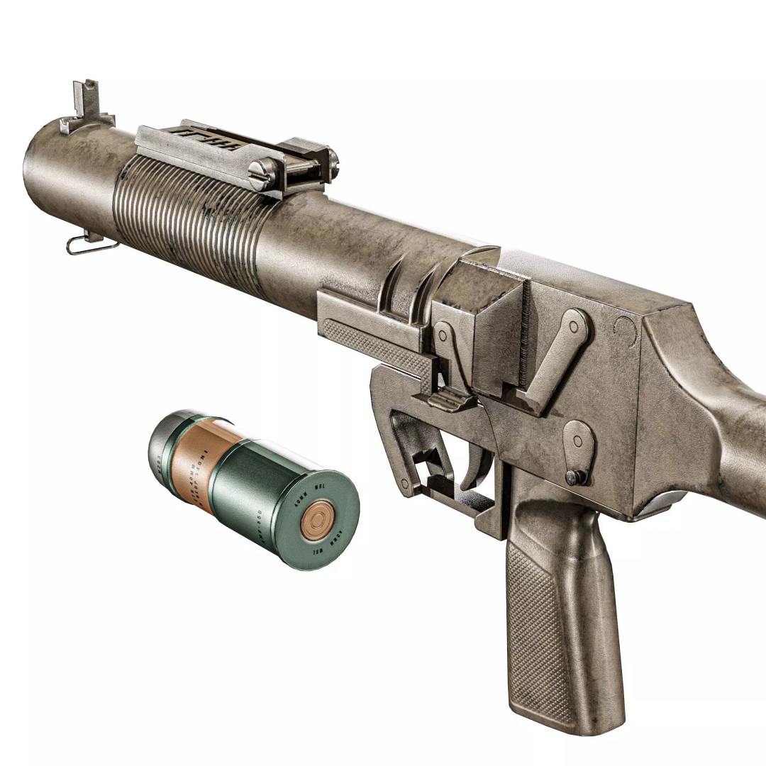 SingaPore CIS Grenade Launcher 3D Model – Low Poly PBR Game Asset, FBX - View 2