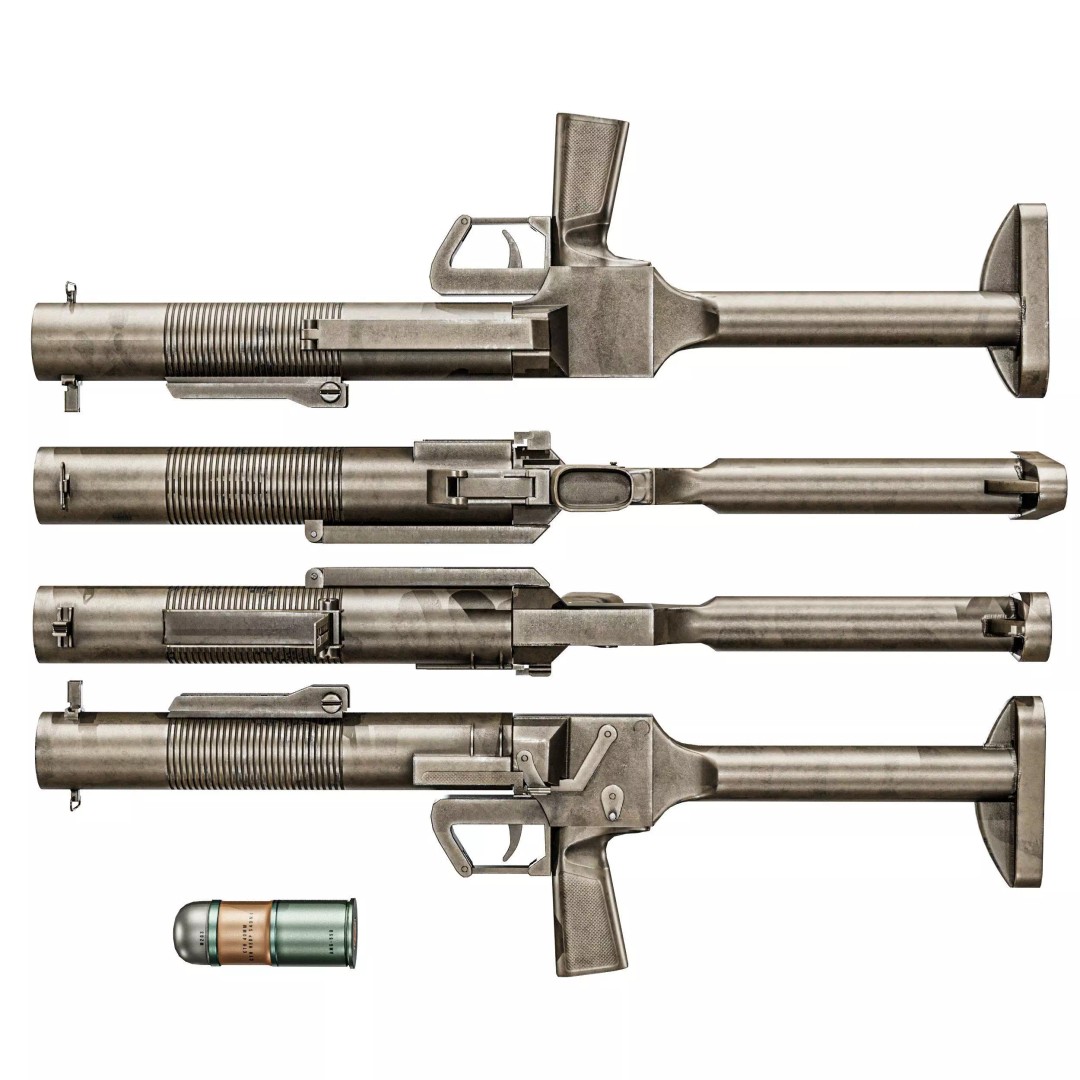 SingaPore CIS Grenade Launcher 3D Model – Low Poly PBR Game Asset, FBX - View 24