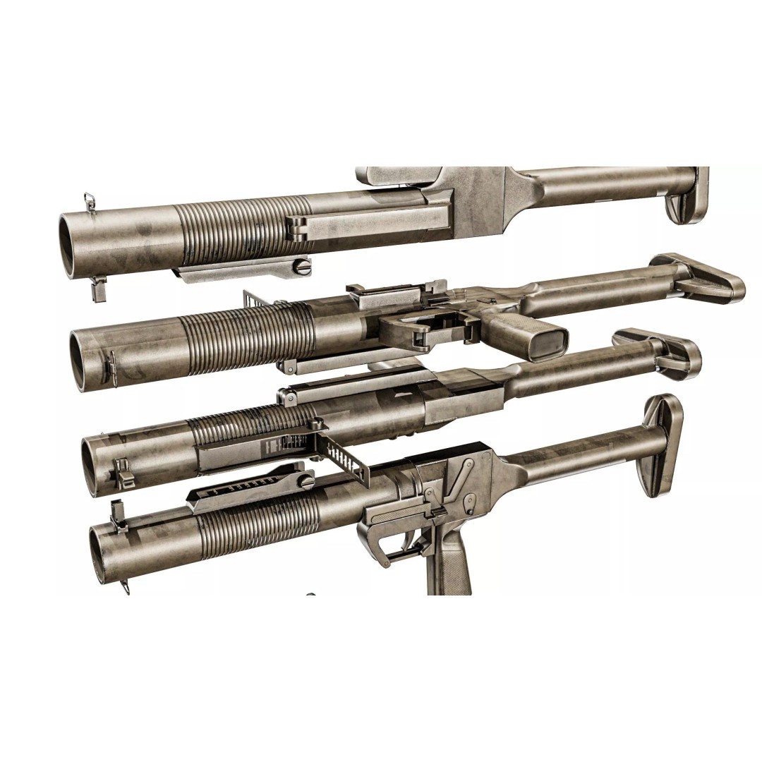 SingaPore CIS Grenade Launcher 3D Model – Low Poly PBR Game Asset, FBX - View 26