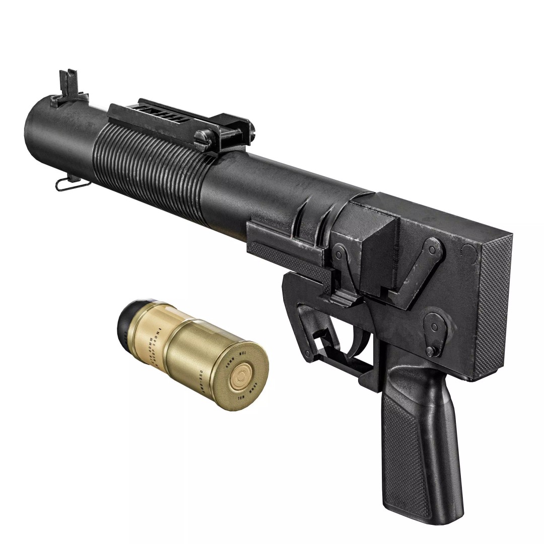 SingaPore CIS Grenade Launcher 3D Model – Low Poly PBR Game Asset, FBX - View 3