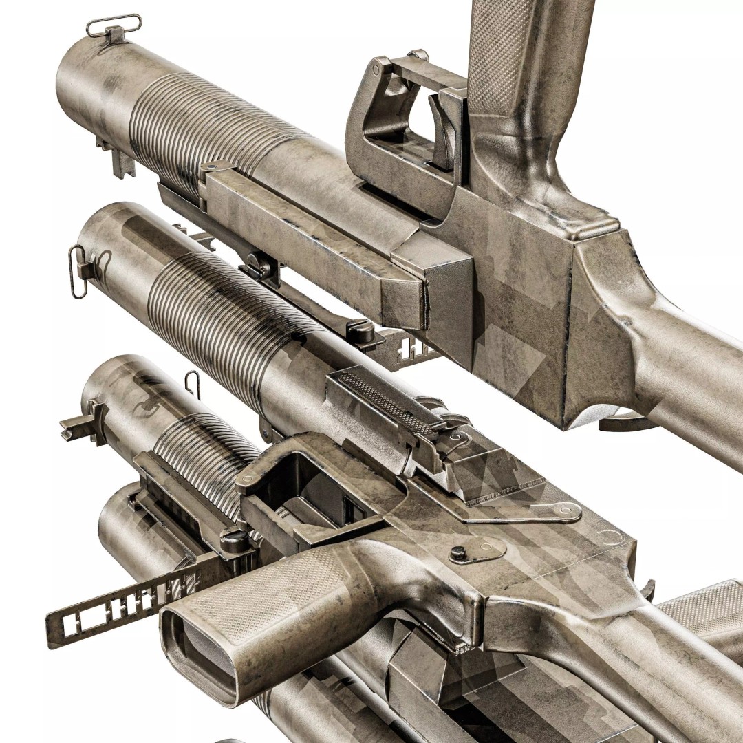 SingaPore CIS Grenade Launcher 3D Model – Low Poly PBR Game Asset, FBX - View 30