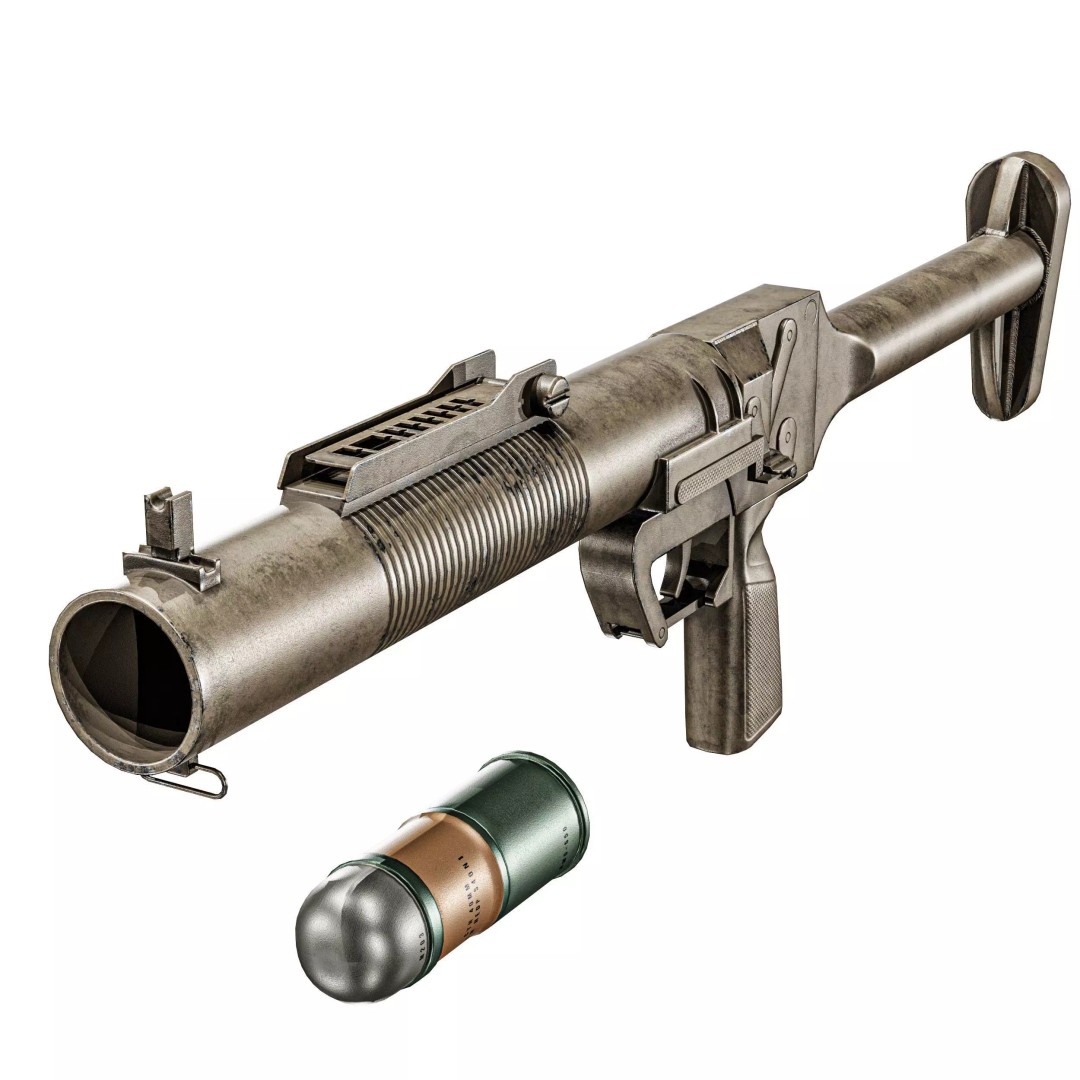 SingaPore CIS Grenade Launcher 3D Model – Low Poly PBR Game Asset, FBX - View 34
