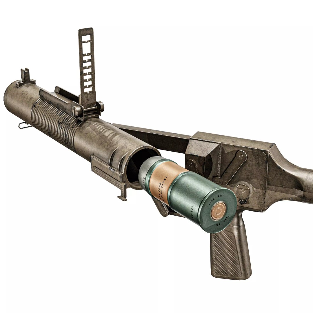 SingaPore CIS Grenade Launcher 3D Model – Low Poly PBR Game Asset, FBX - View 4