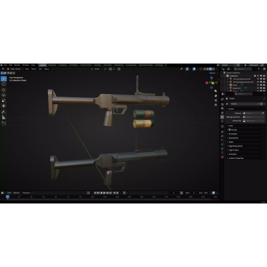 SingaPore CIS Grenade Launcher 3D Model – Low Poly PBR Game Asset, FBX - View 47