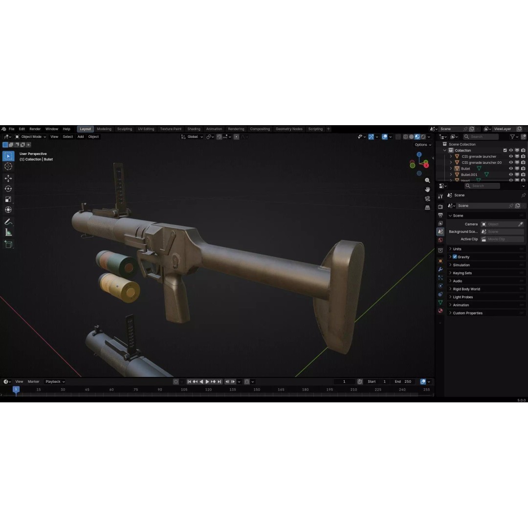 SingaPore CIS Grenade Launcher 3D Model – Low Poly PBR Game Asset, FBX - View 49