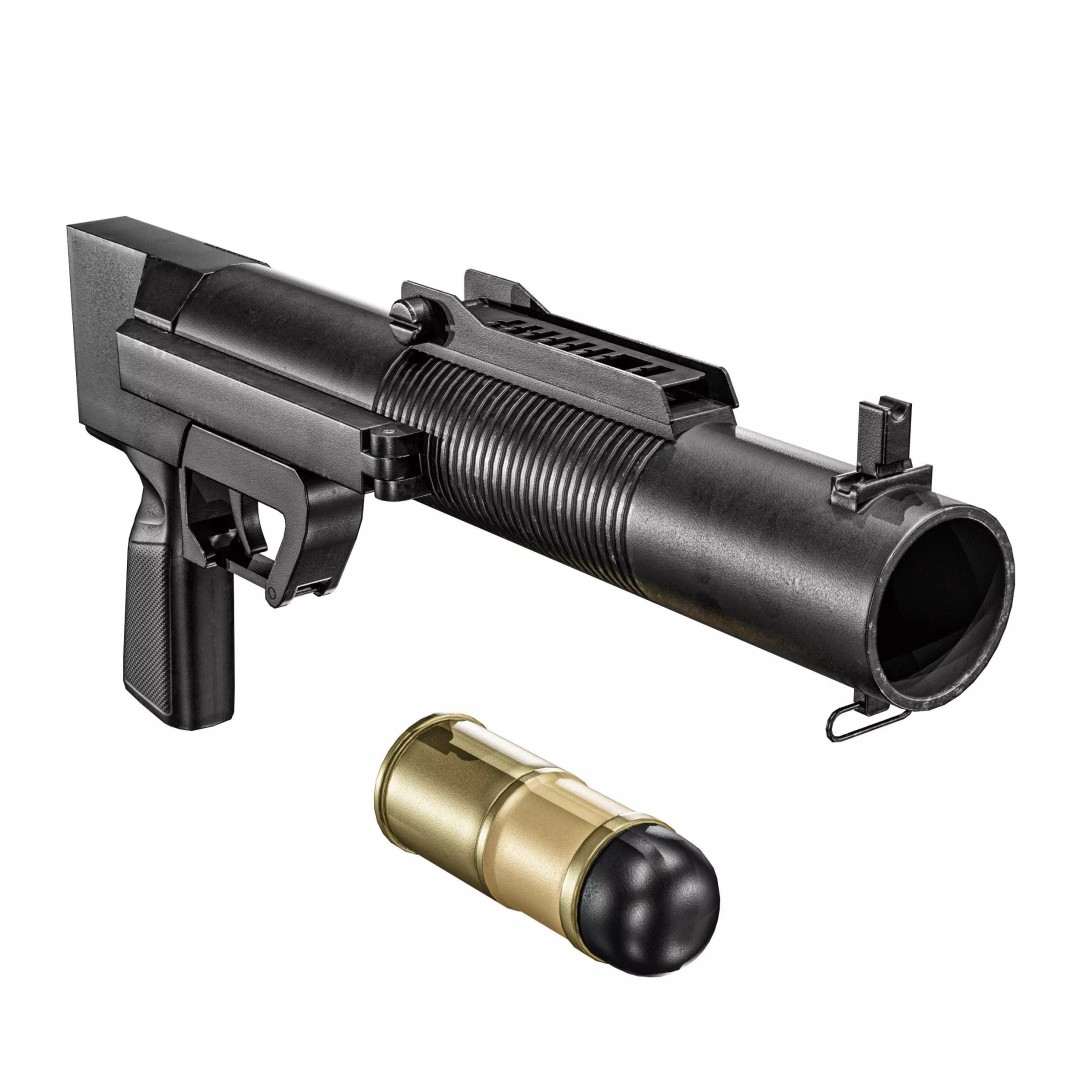 SingaPore CIS Grenade Launcher 3D Model – Low Poly PBR Game Asset, FBX - View 5