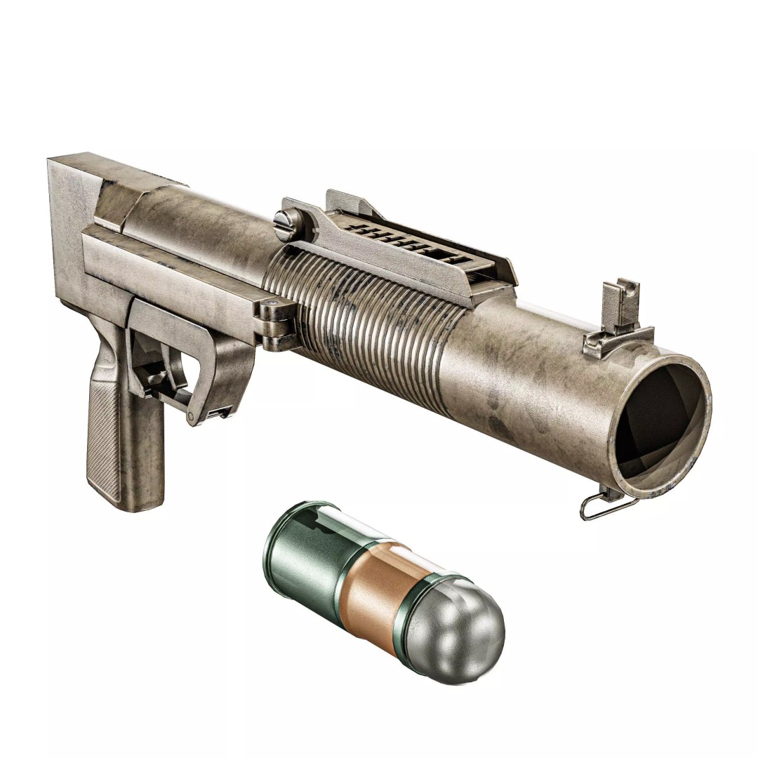 SingaPore CIS Grenade Launcher 3D Model – Low Poly PBR Game Asset, FBX - View 6