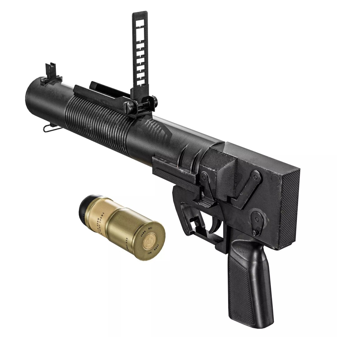 SingaPore CIS Grenade Launcher 3D Model – Low Poly PBR Game Asset, FBX - View 9