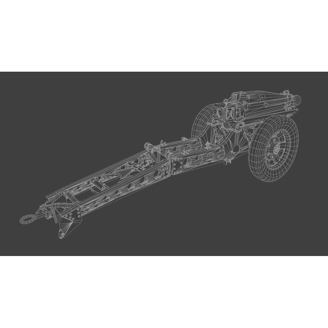75mm Pack Howitzer M1A1 3D Model – Low Poly Game Asset, FBX - View 10