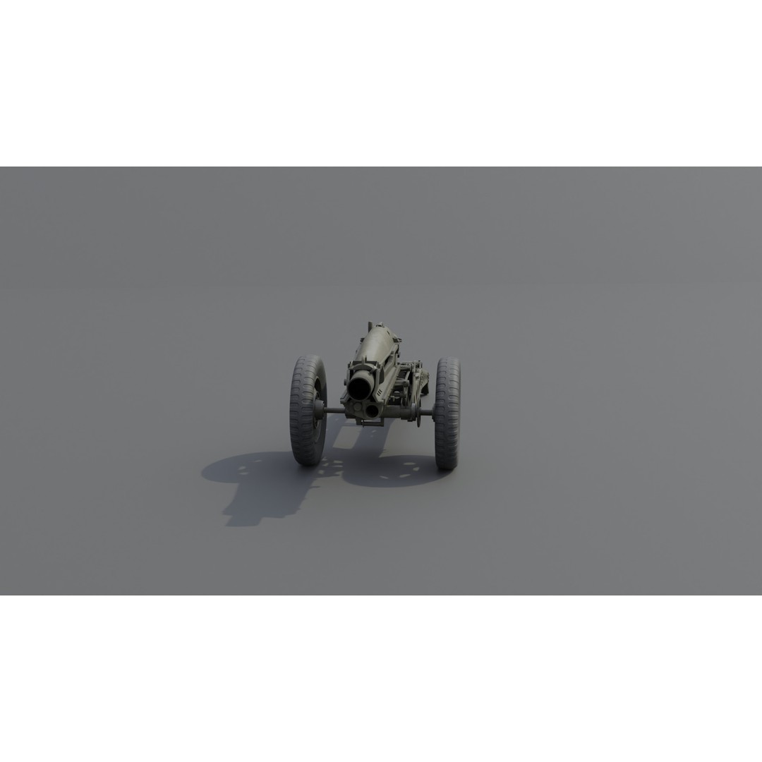 75mm Pack Howitzer M1A1 3D Model – Low Poly Game Asset, FBX - View 12