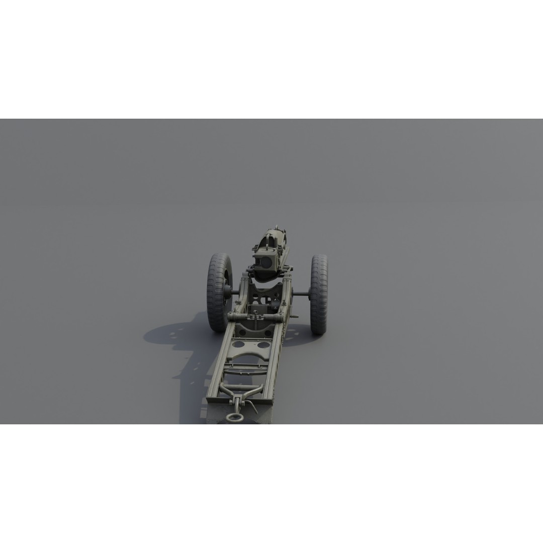 75mm Pack Howitzer M1A1 3D Model – Low Poly Game Asset, FBX - View 17