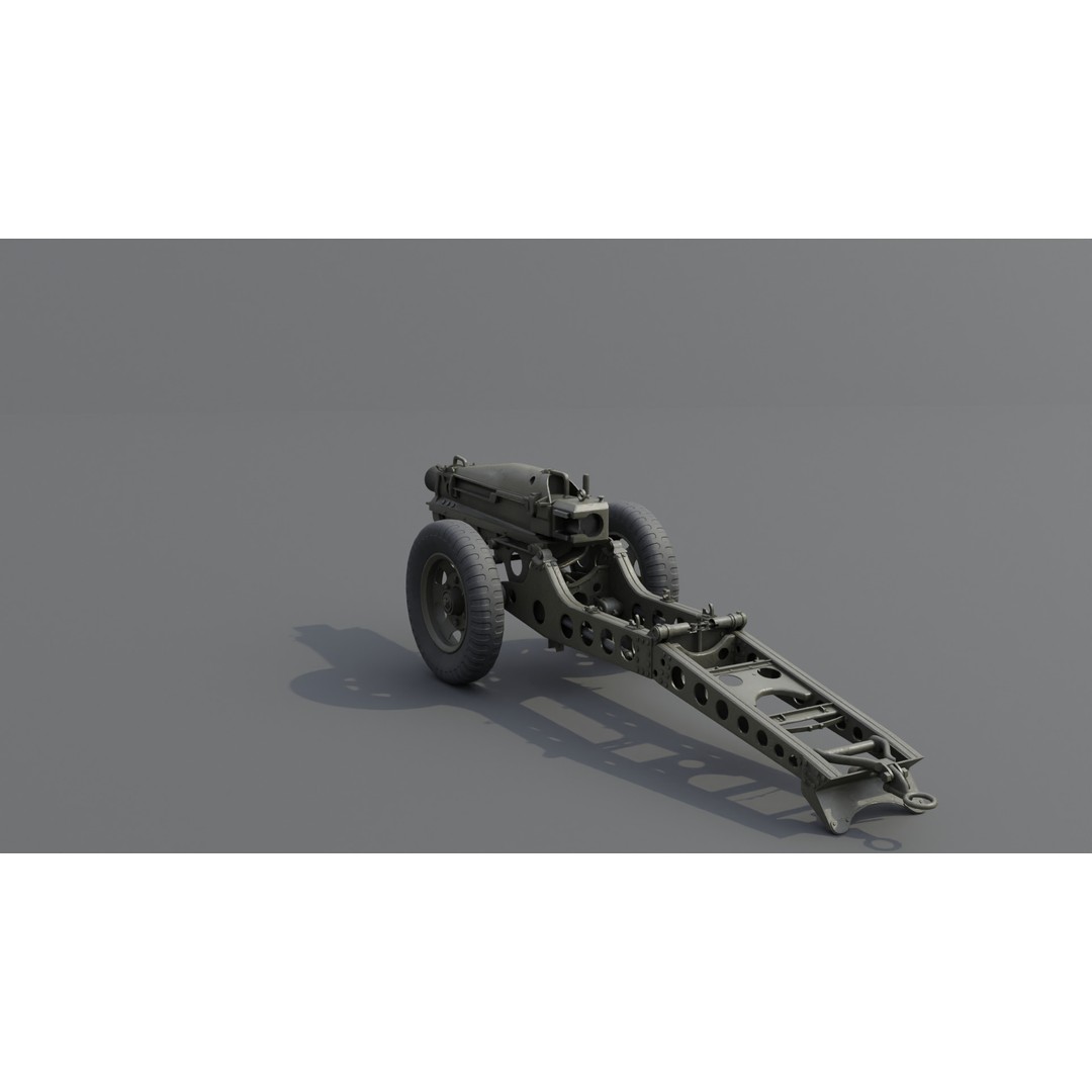 75mm Pack Howitzer M1A1 3D Model – Low Poly Game Asset, FBX - View 18