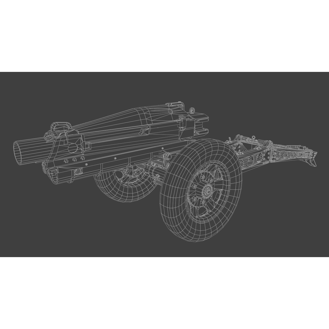 75mm Pack Howitzer M1A1 3D Model – Low Poly Game Asset, FBX - View 7