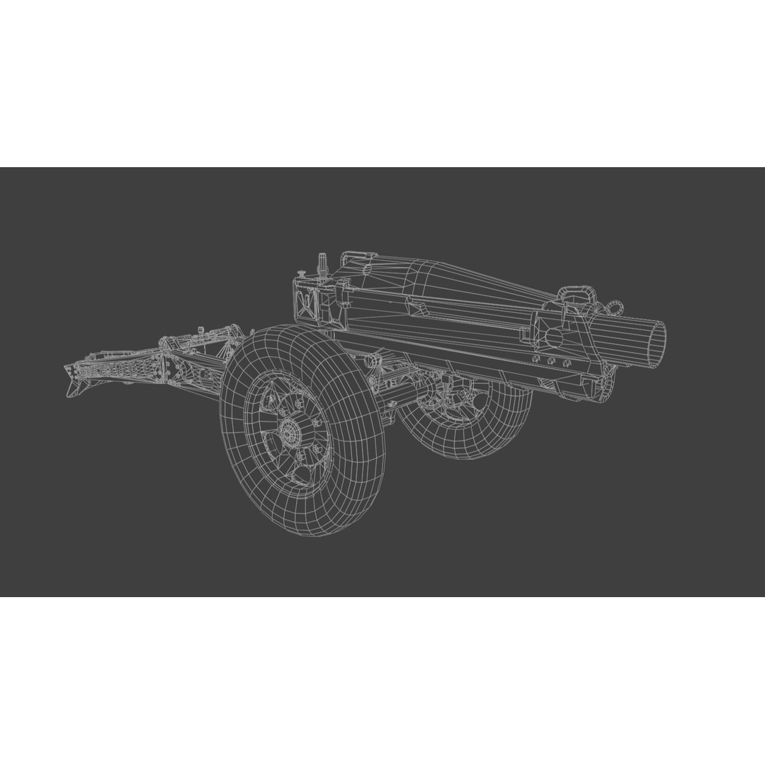 75mm Pack Howitzer M1A1 3D Model – Low Poly Game Asset, FBX - View 8