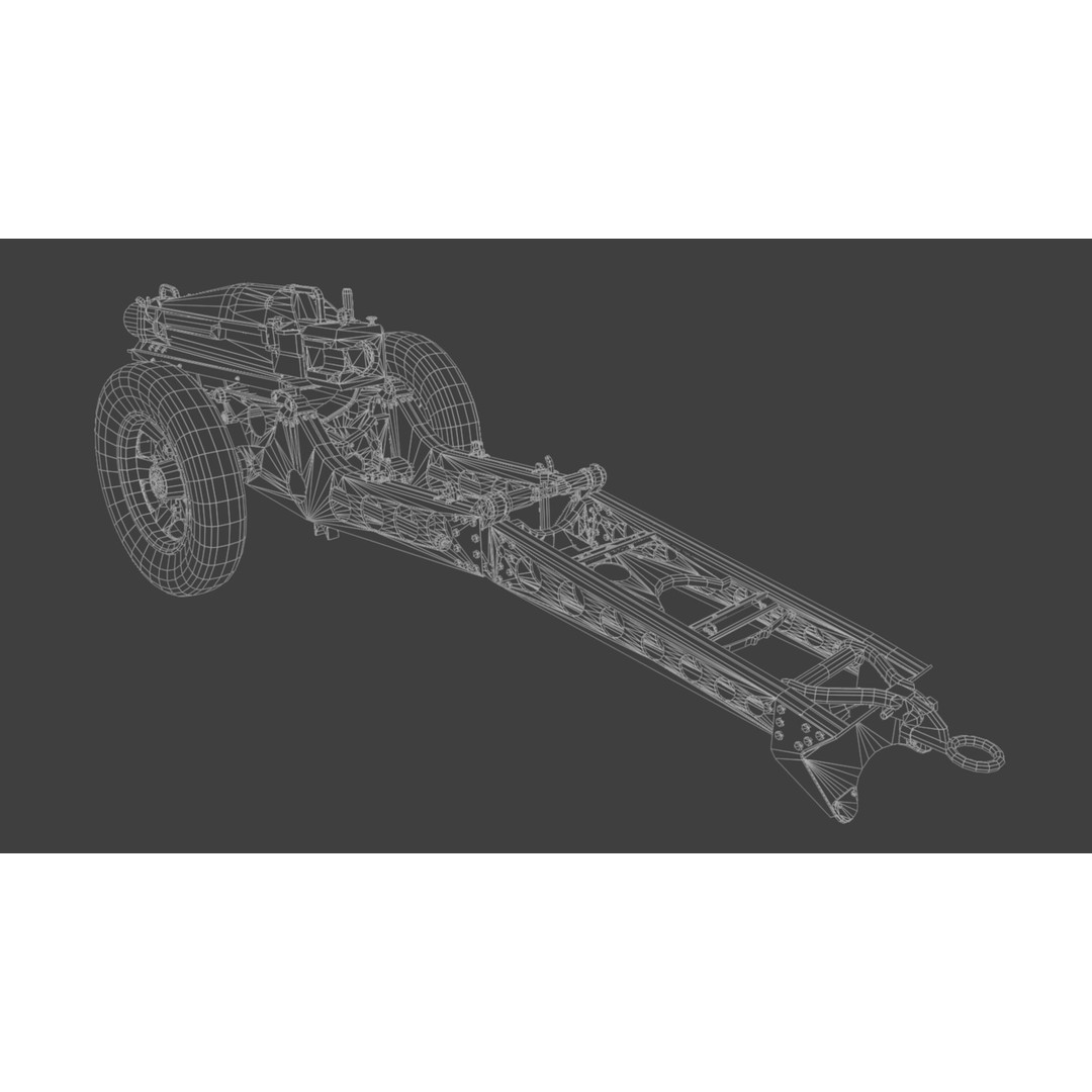 75mm Pack Howitzer M1A1 3D Model – Low Poly Game Asset, FBX - View 9