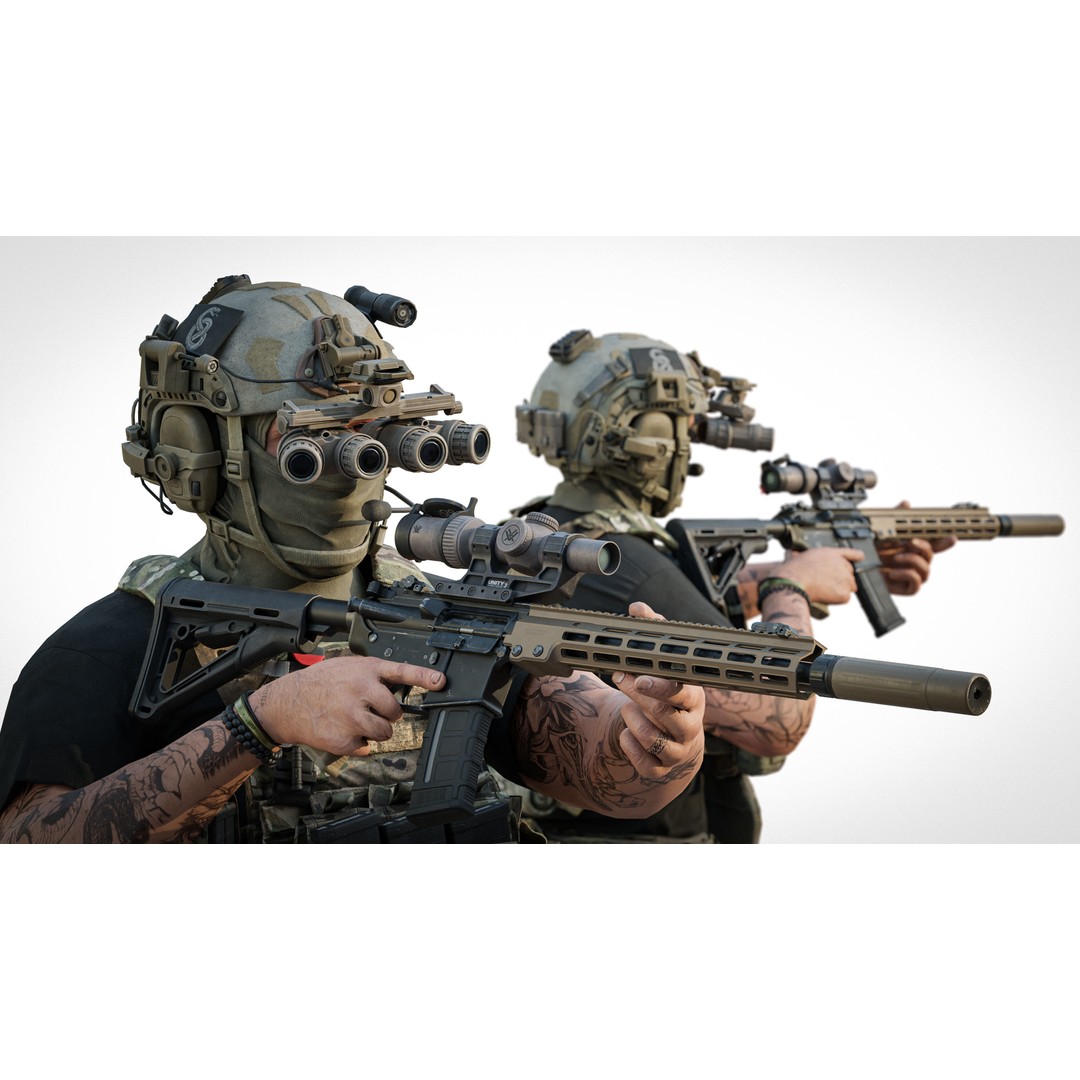 GPNVG-18 Night Vision Goggle 3D Model – Low Poly Game Asset, FBX - View 3