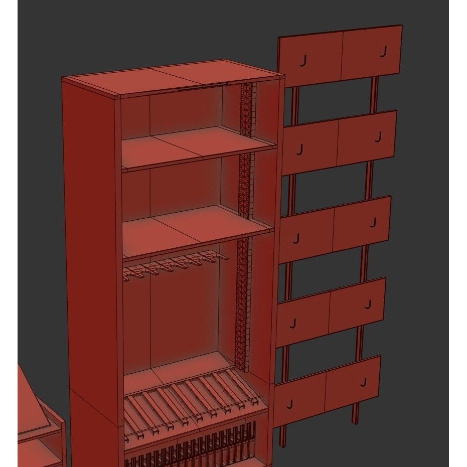 Gun Storage Rack 3D Model – Low Poly Tactical Asset, FBX, PBR
