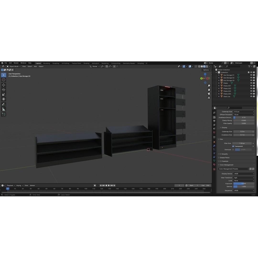 Gun Storage Rack 3D Model – Low Poly Tactical Asset, FBX, PBR - View 24