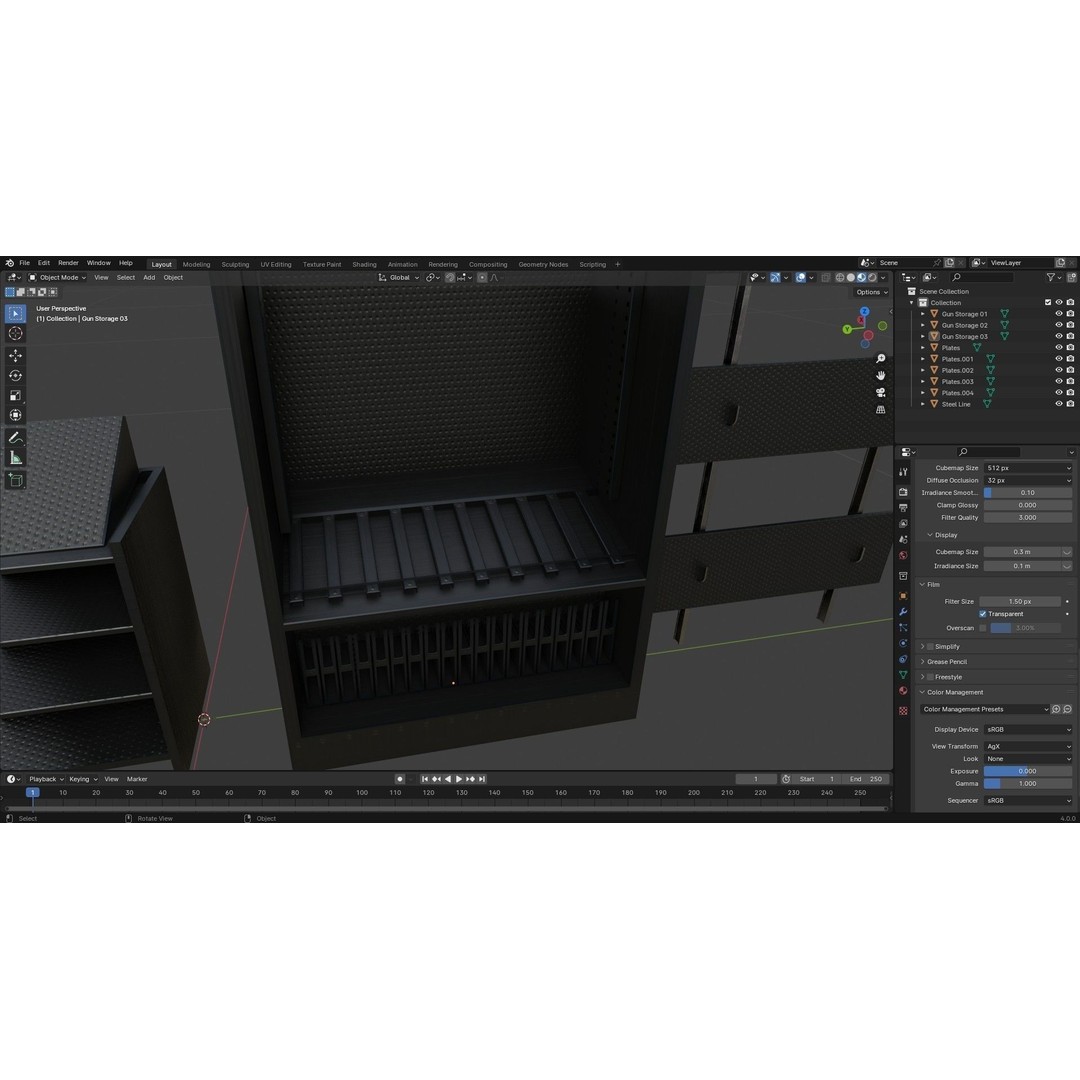 Gun Storage Rack 3D Model – Low Poly Tactical Asset, FBX, PBR - View 26