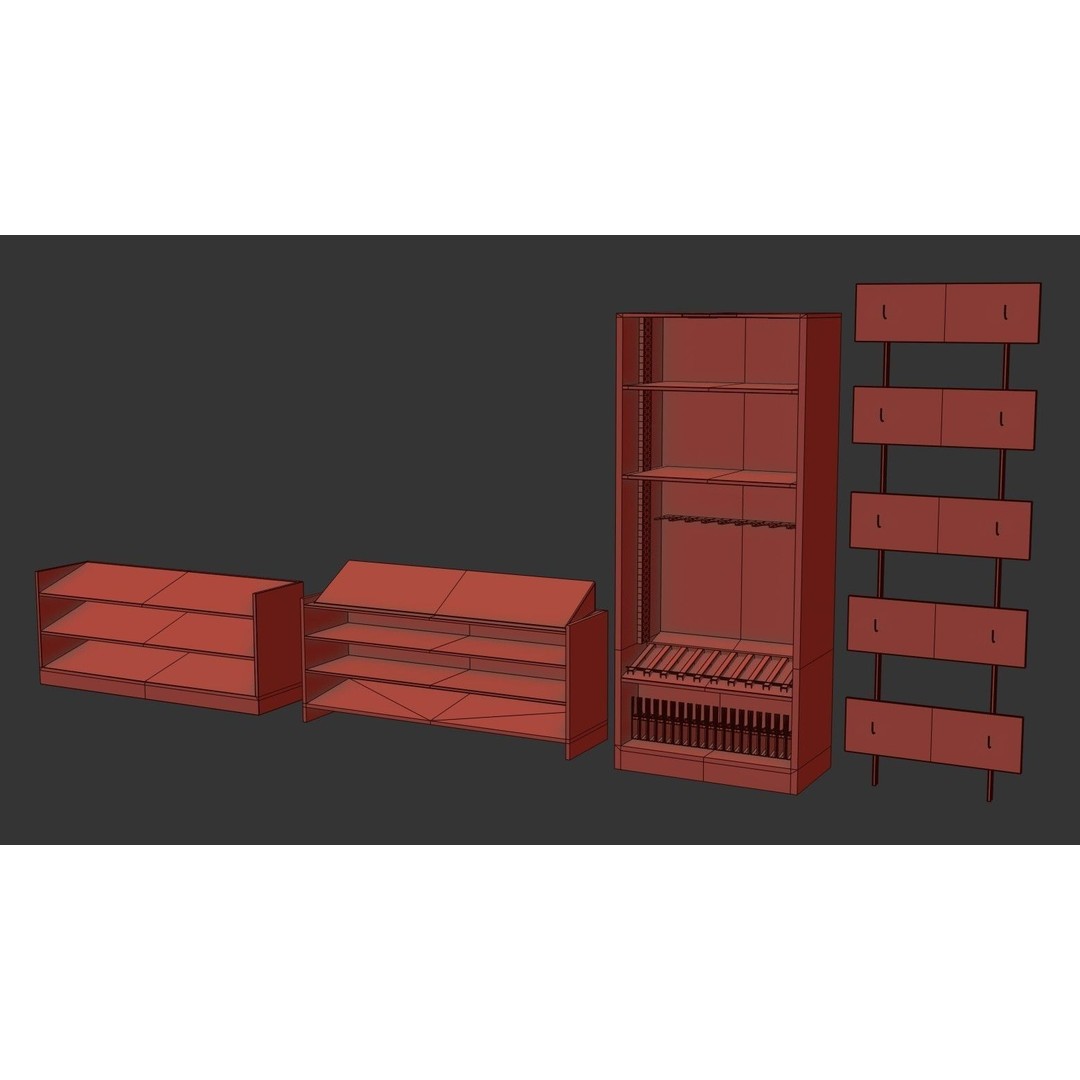 Gun Storage Rack 3D Model – Low Poly Tactical Asset, FBX, PBR - View 27
