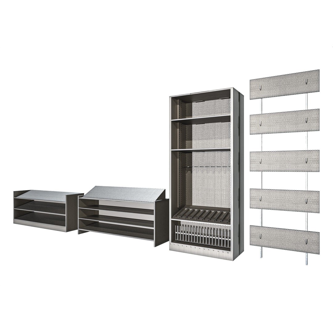Gun Storage Rack 3D Model – Low Poly Tactical Asset, FBX, PBR - View 3