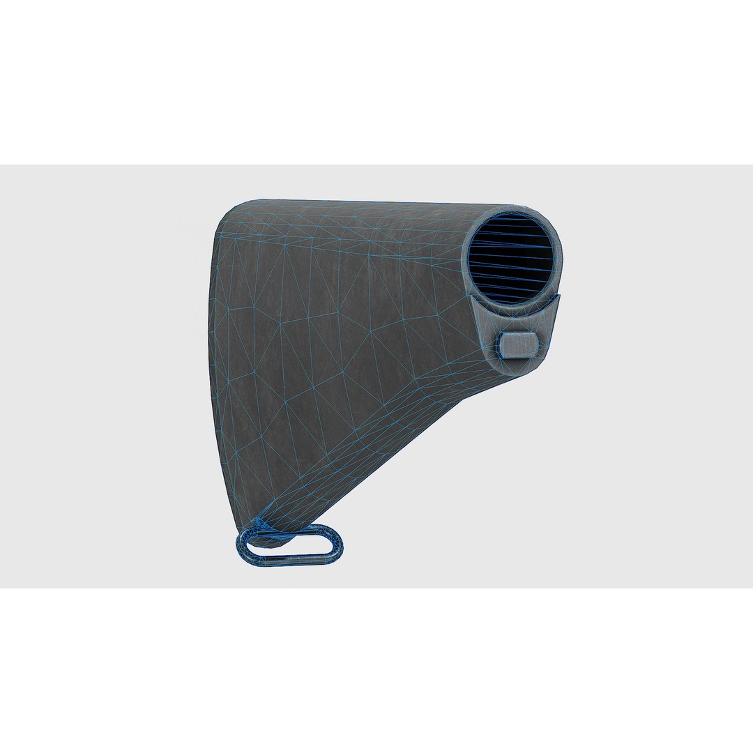 Colt A2 Buttstock 3D Model – Low Poly Replica Asset, FBX - View 14