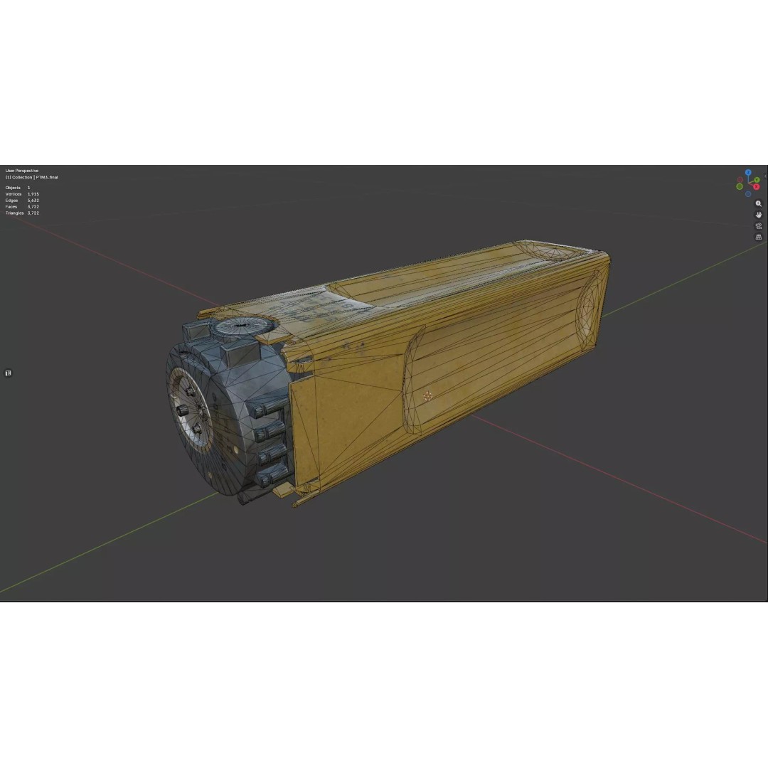 PTM-3 Anti-Tank Mine 3D Model – Low Poly Game-Ready Asset, FBX - View 21