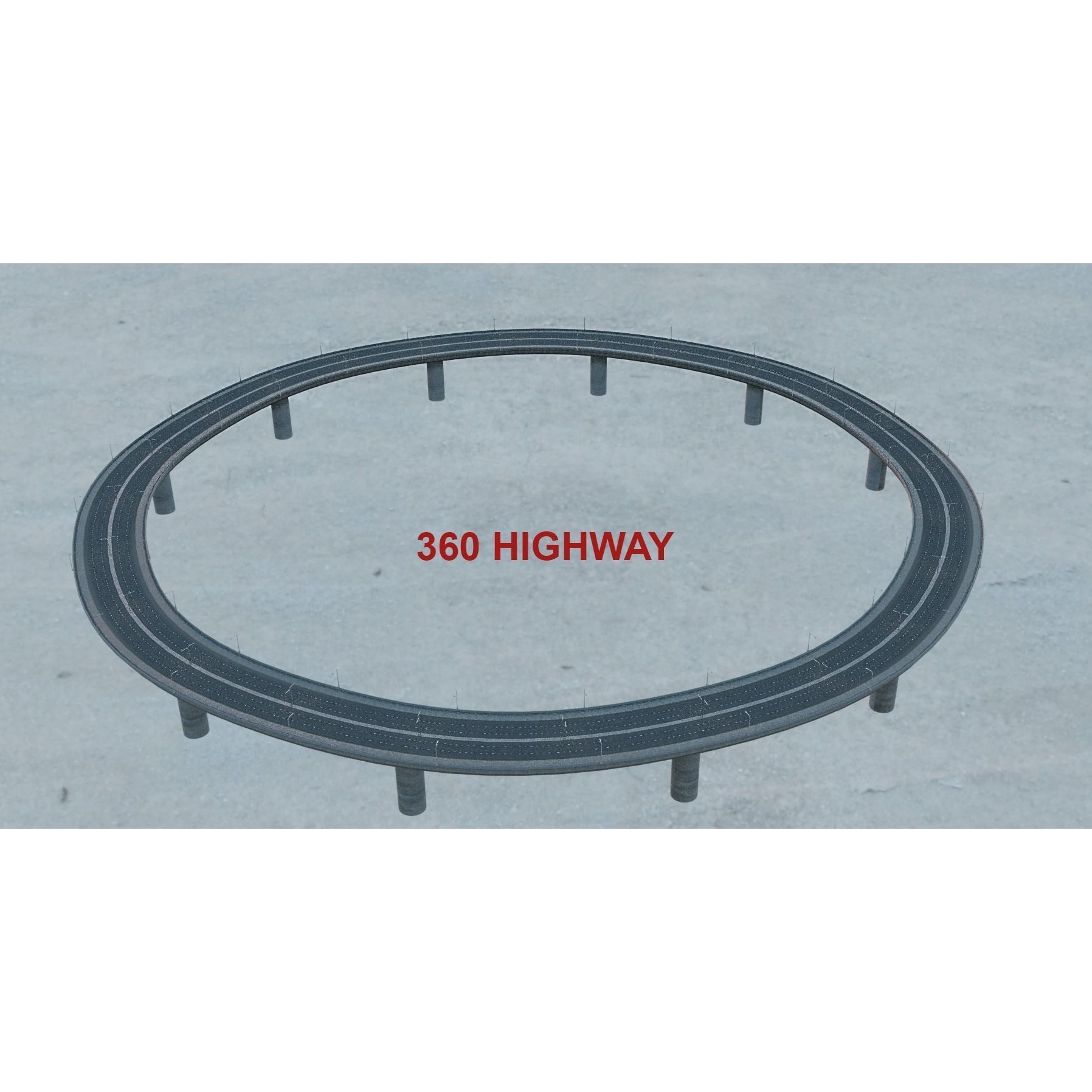 Realistic Highway - Low-Poly Game-Ready 3D Model