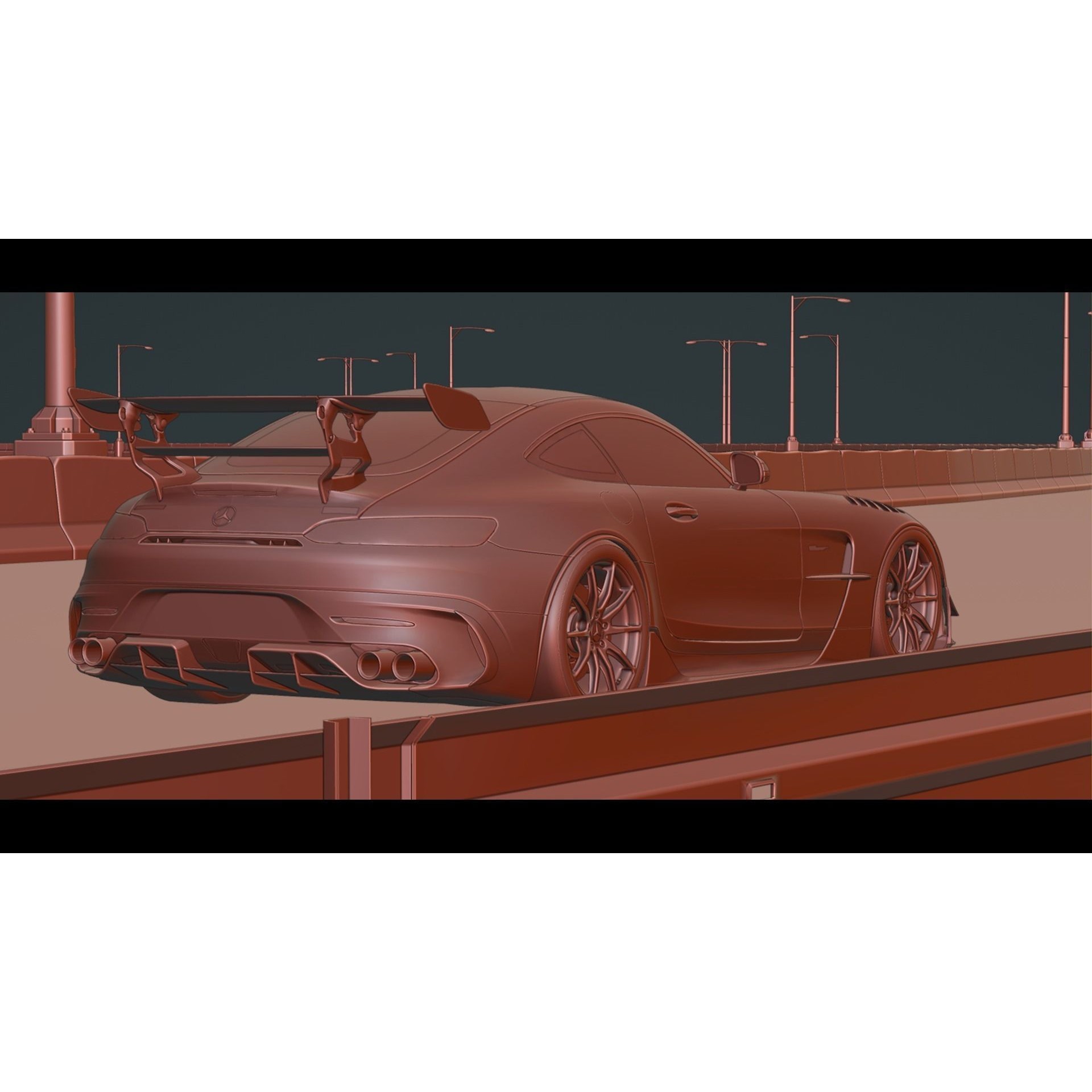 Realistic Highway - Low-Poly Game-Ready 3D Model - View 11