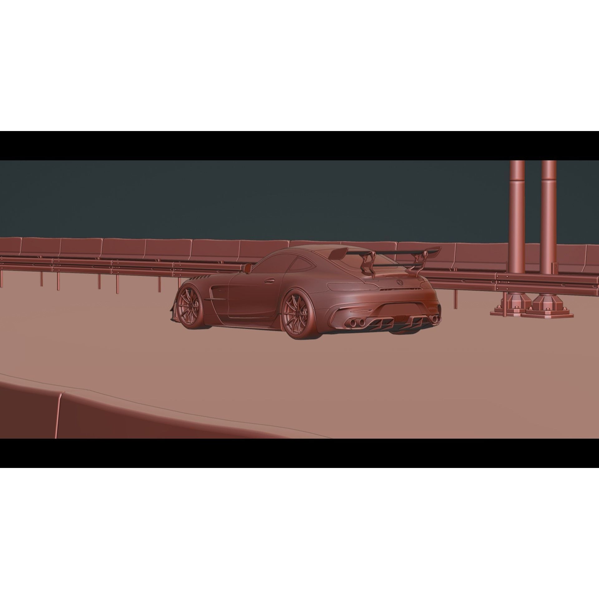 Realistic Highway - Low-Poly Game-Ready 3D Model - View 13