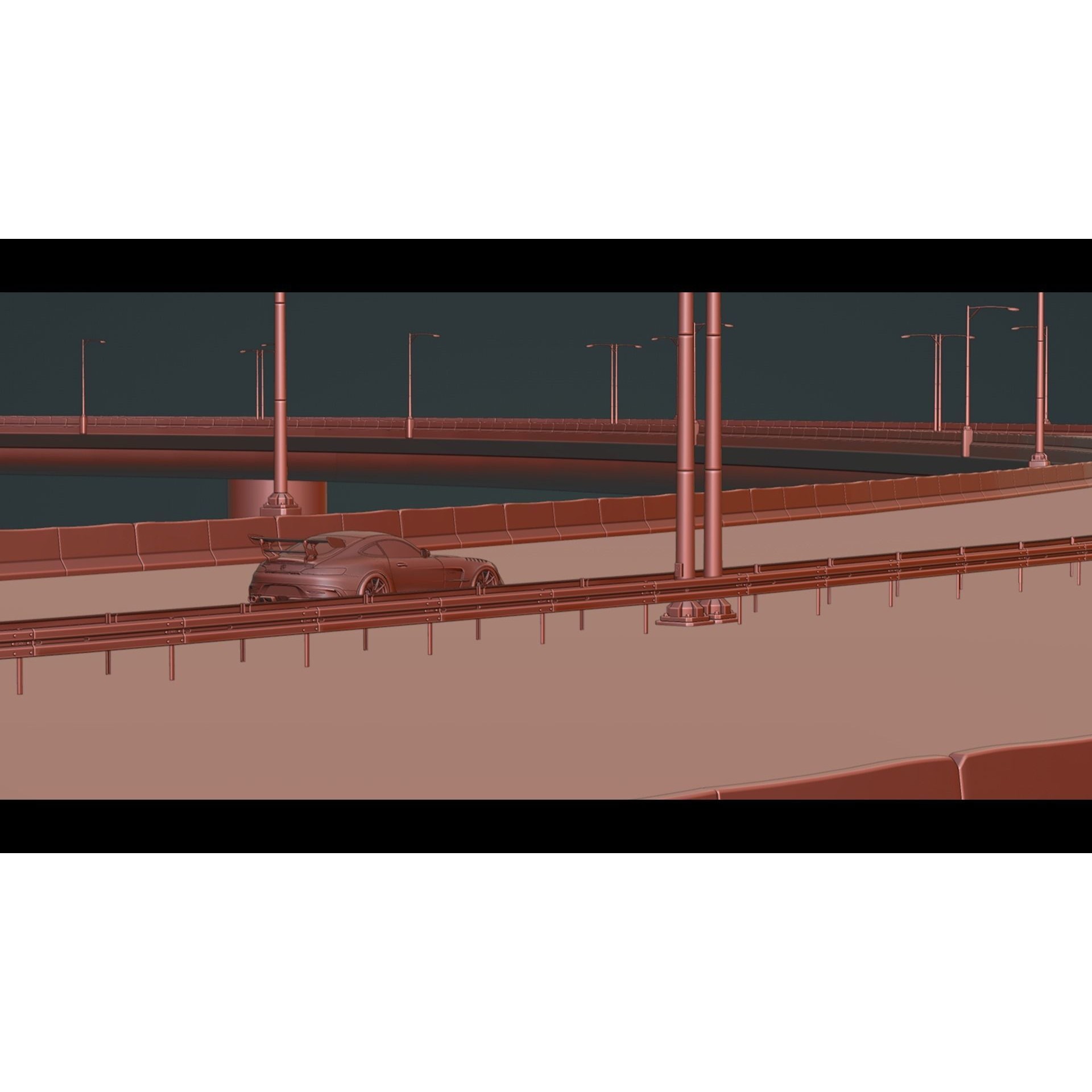 Realistic Highway - Low-Poly Game-Ready 3D Model - View 19