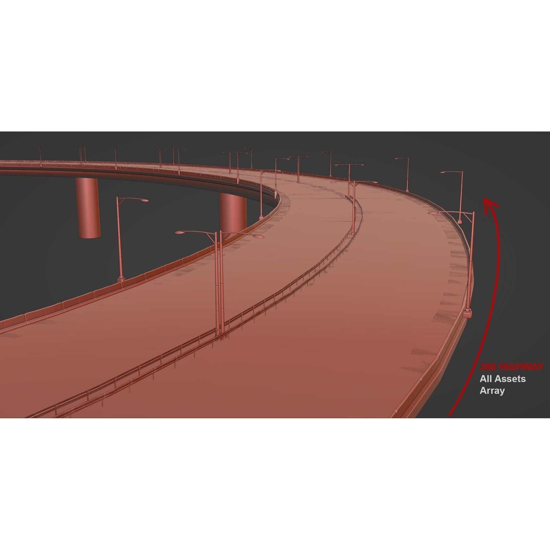 Realistic Highway - Low-Poly Game-Ready 3D Model - View 21