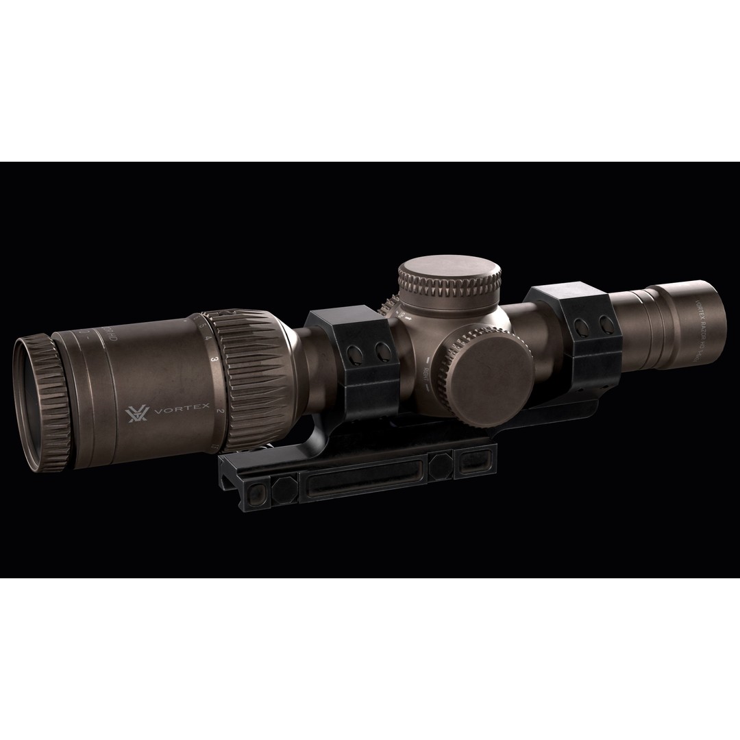 Rifle Scope Vortex Razor HD Gen II 3D Model – Low Poly Game Ready PBR - View 10