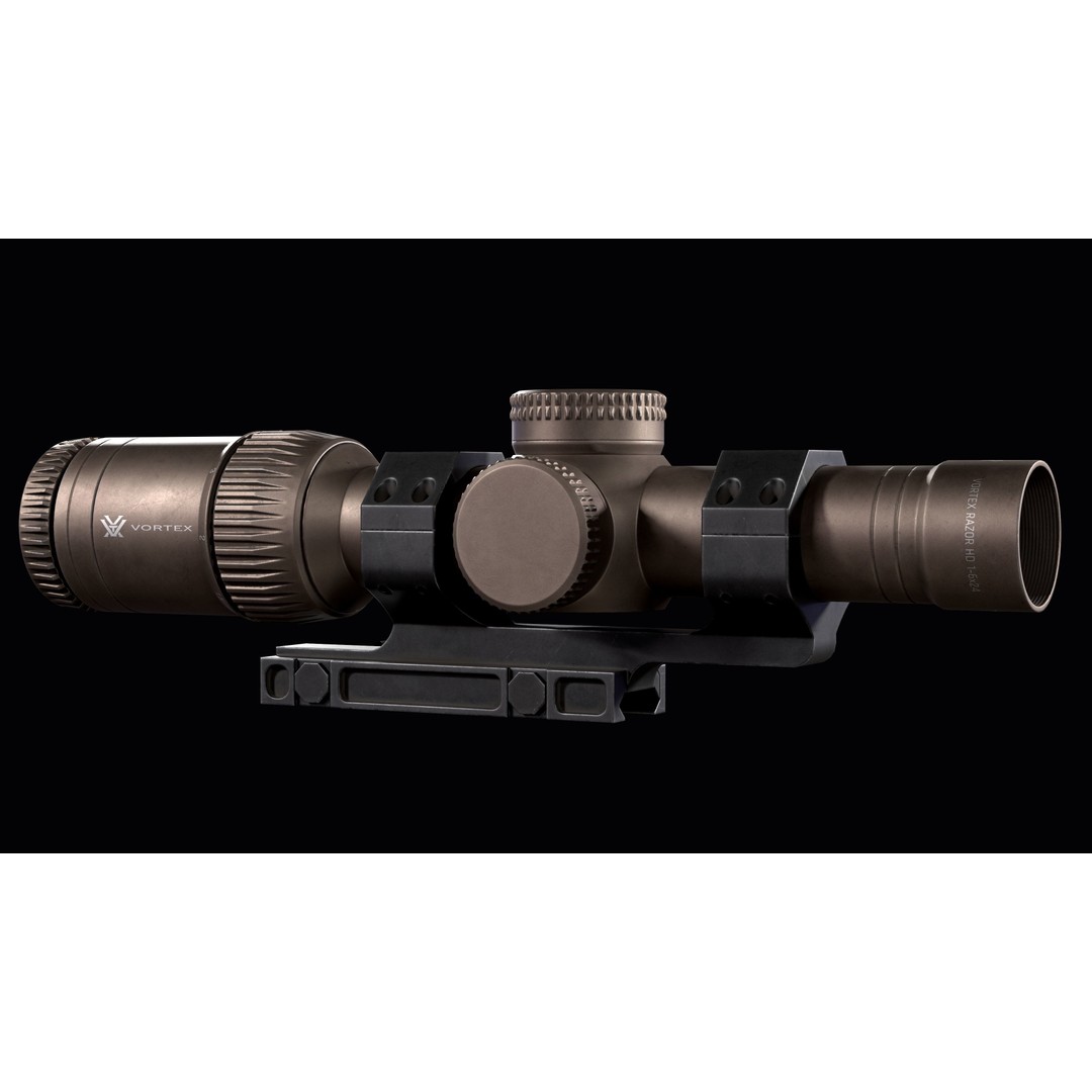 Rifle Scope Vortex Razor HD Gen II 3D Model – Low Poly Game Ready PBR - View 11