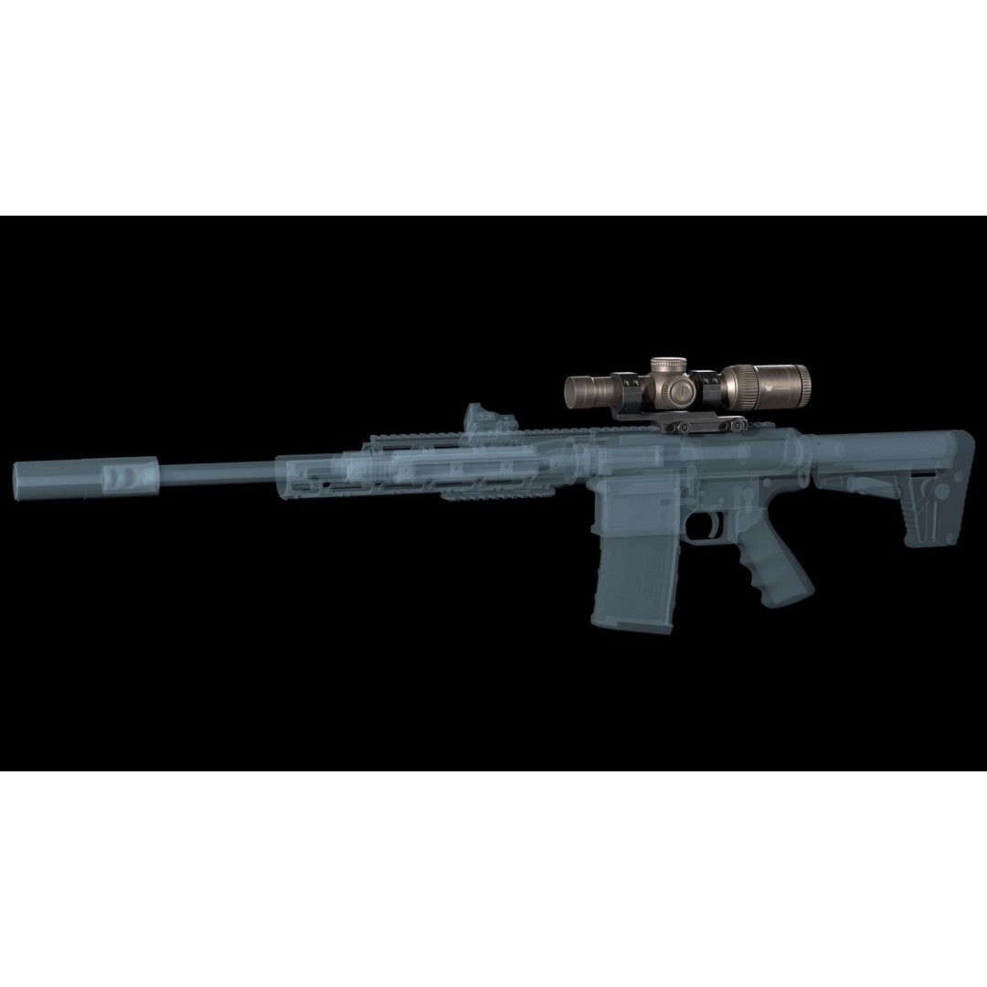 Rifle Scope Vortex Razor HD Gen II 3D Model – Low Poly Game Ready PBR - View 3