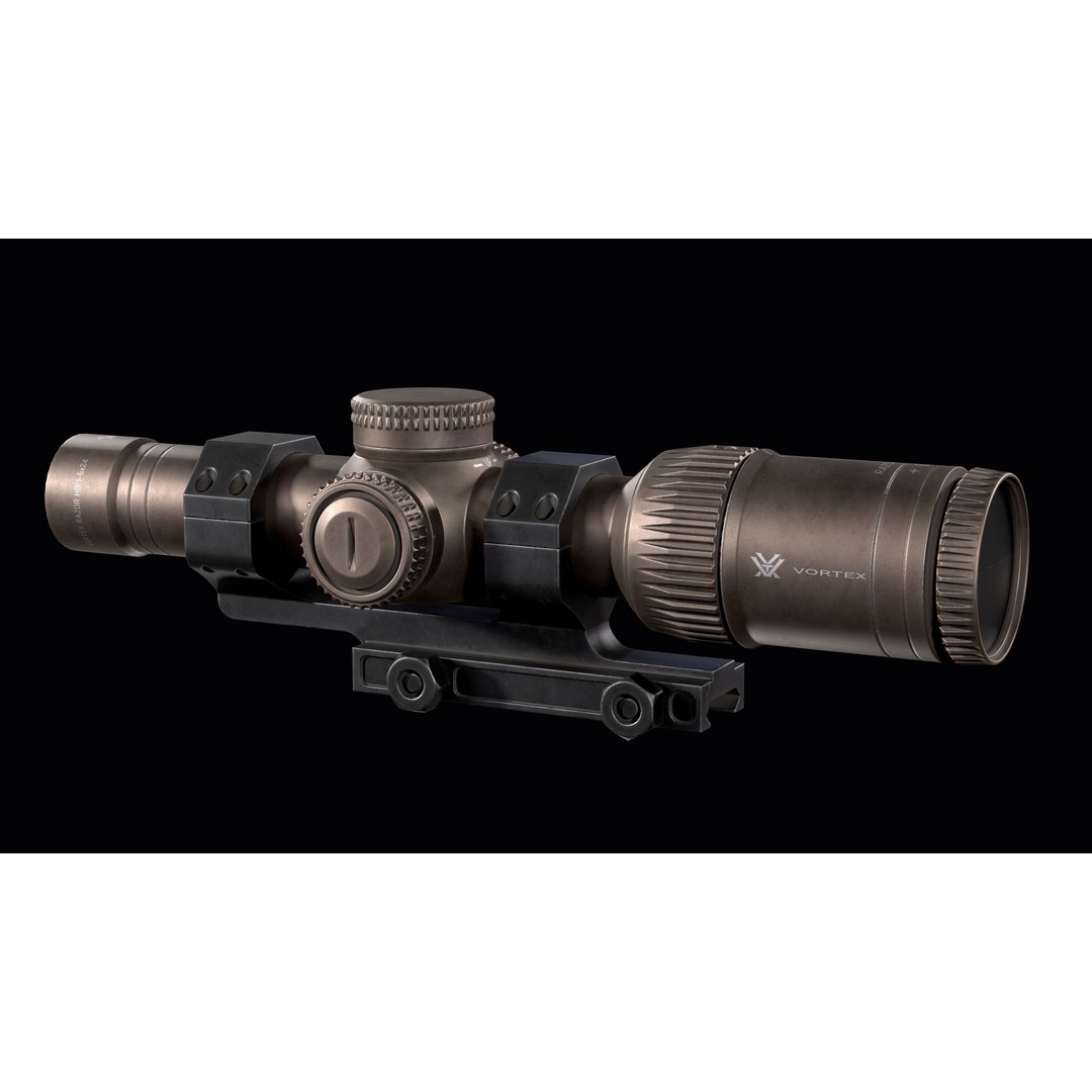 Rifle Scope Vortex Razor HD Gen II 3D Model – Low Poly Game Ready PBR - View 9