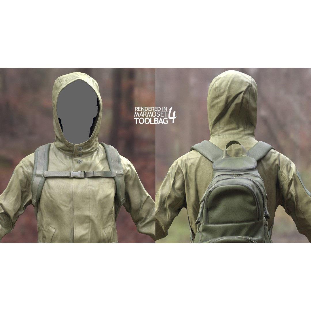 Male Hunting Outfit 3D Model – Low Poly Rigged Character for Games - View 10