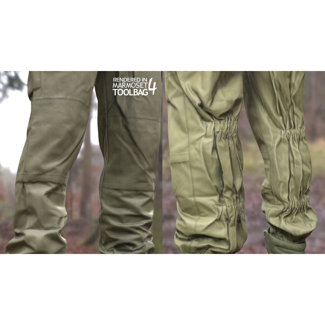 Male Hunting Outfit 3D Model – Low Poly Rigged Character for Games - View 12