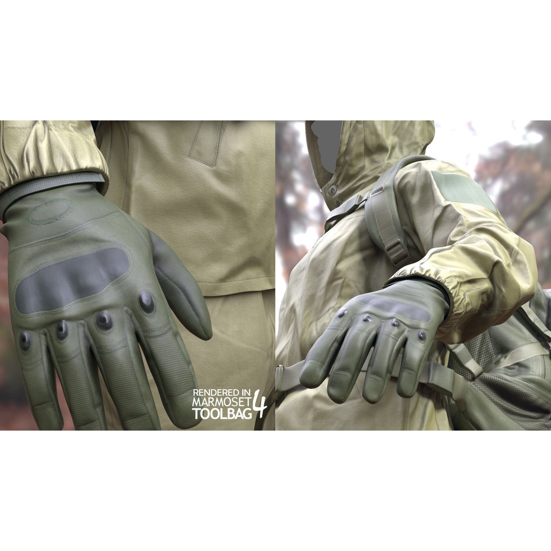 Male Hunting Outfit 3D Model – Low Poly Rigged Character for Games - View 14