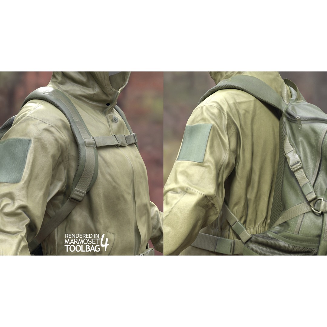 Male Hunting Outfit 3D Model – Low Poly Rigged Character for Games - View 15