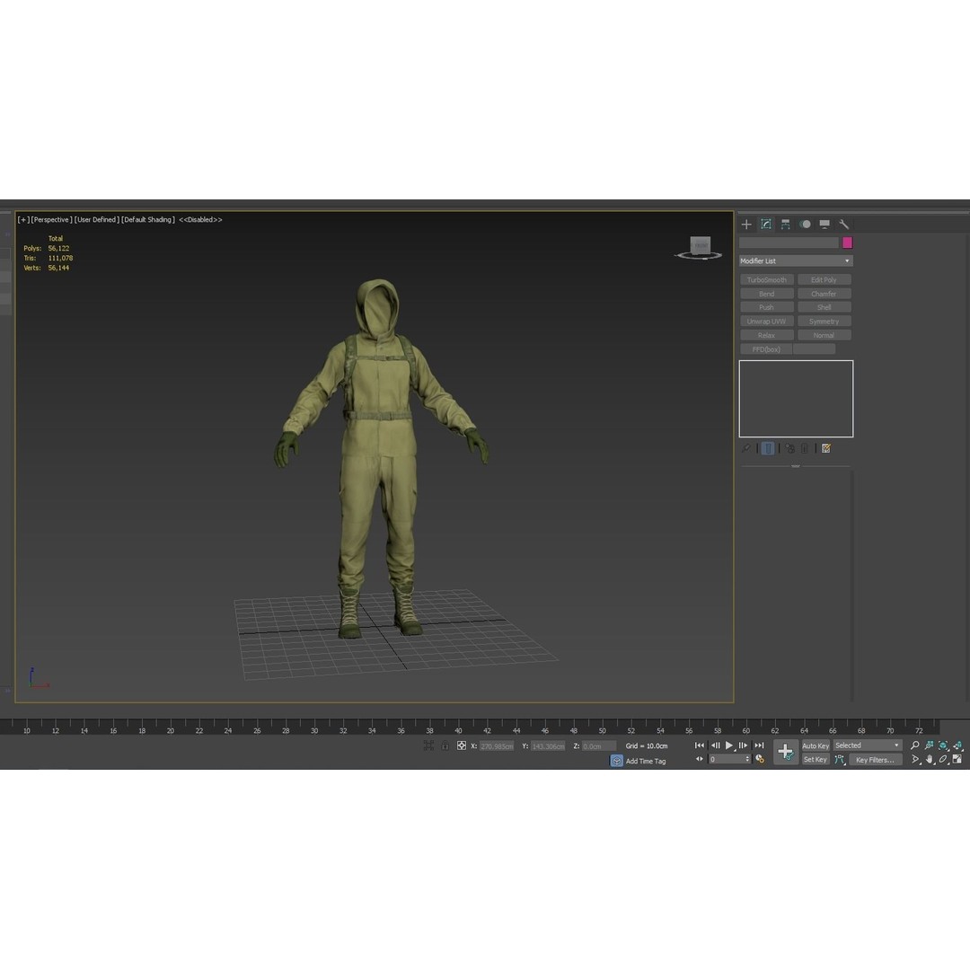 Male Hunting Outfit 3D Model – Low Poly Rigged Character for Games - View 6