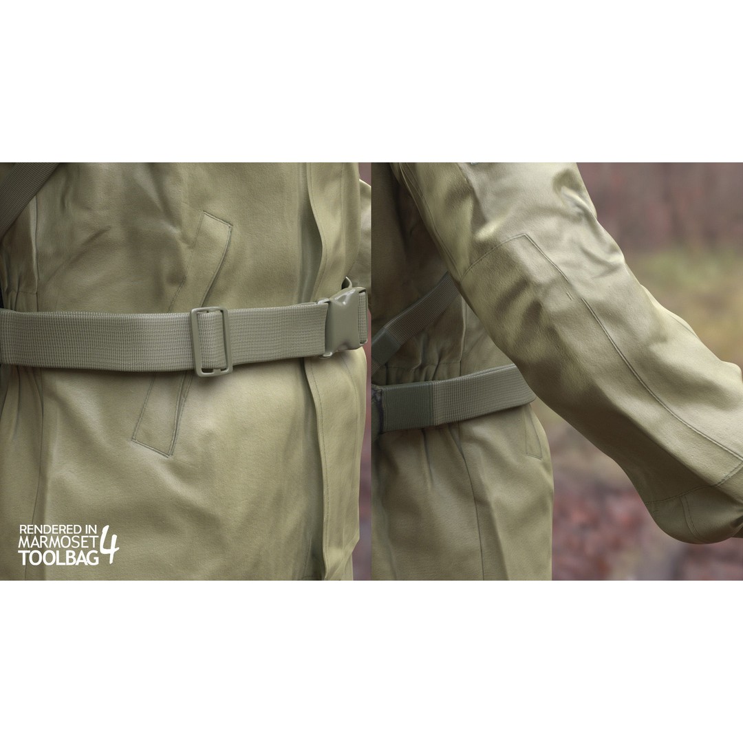Male Hunting Outfit 3D Model – Low Poly Rigged Character for Games - View 8
