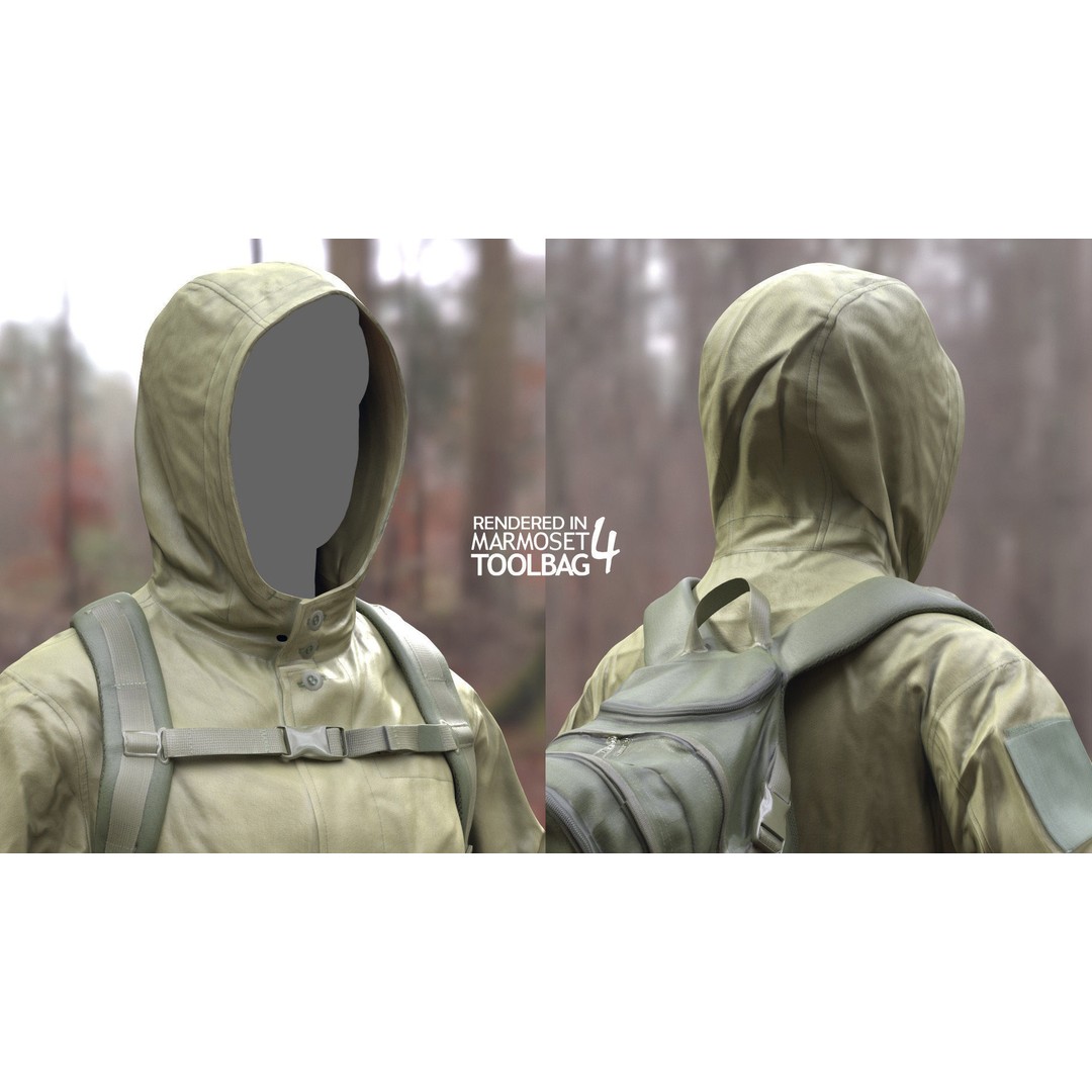 Male Hunting Outfit 3D Model – Low Poly Rigged Character for Games - View 9