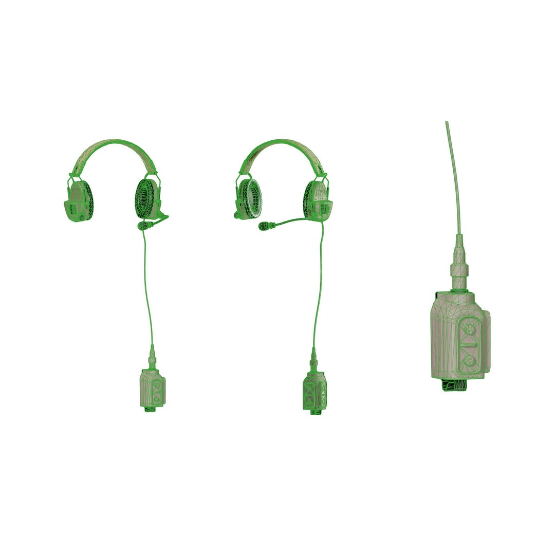 FALCOM OTE2000 3D Model – Low-Poly Game-Ready Tactical Headset, FBX - View 10
