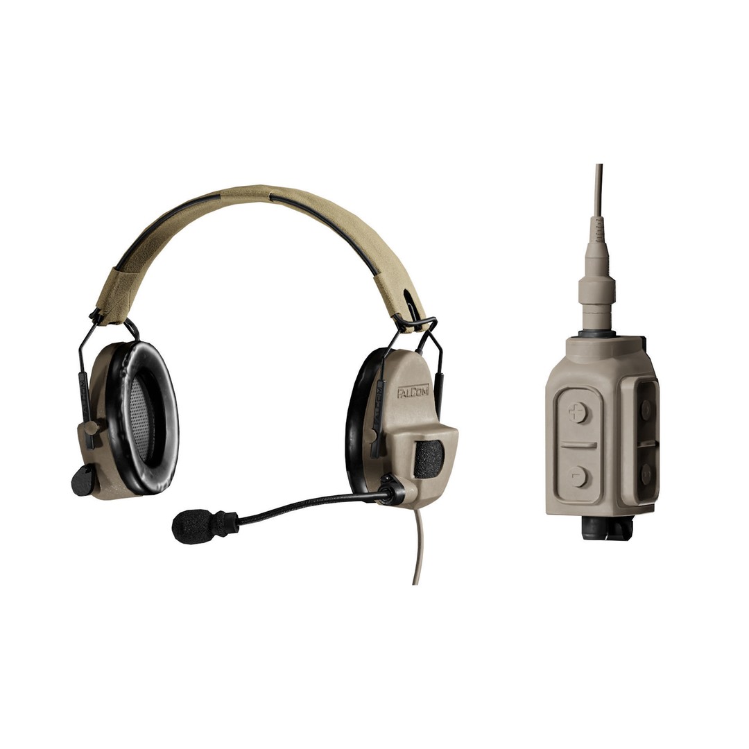 FALCOM OTE2000 3D Model – Low-Poly Game-Ready Tactical Headset, FBX - View 3