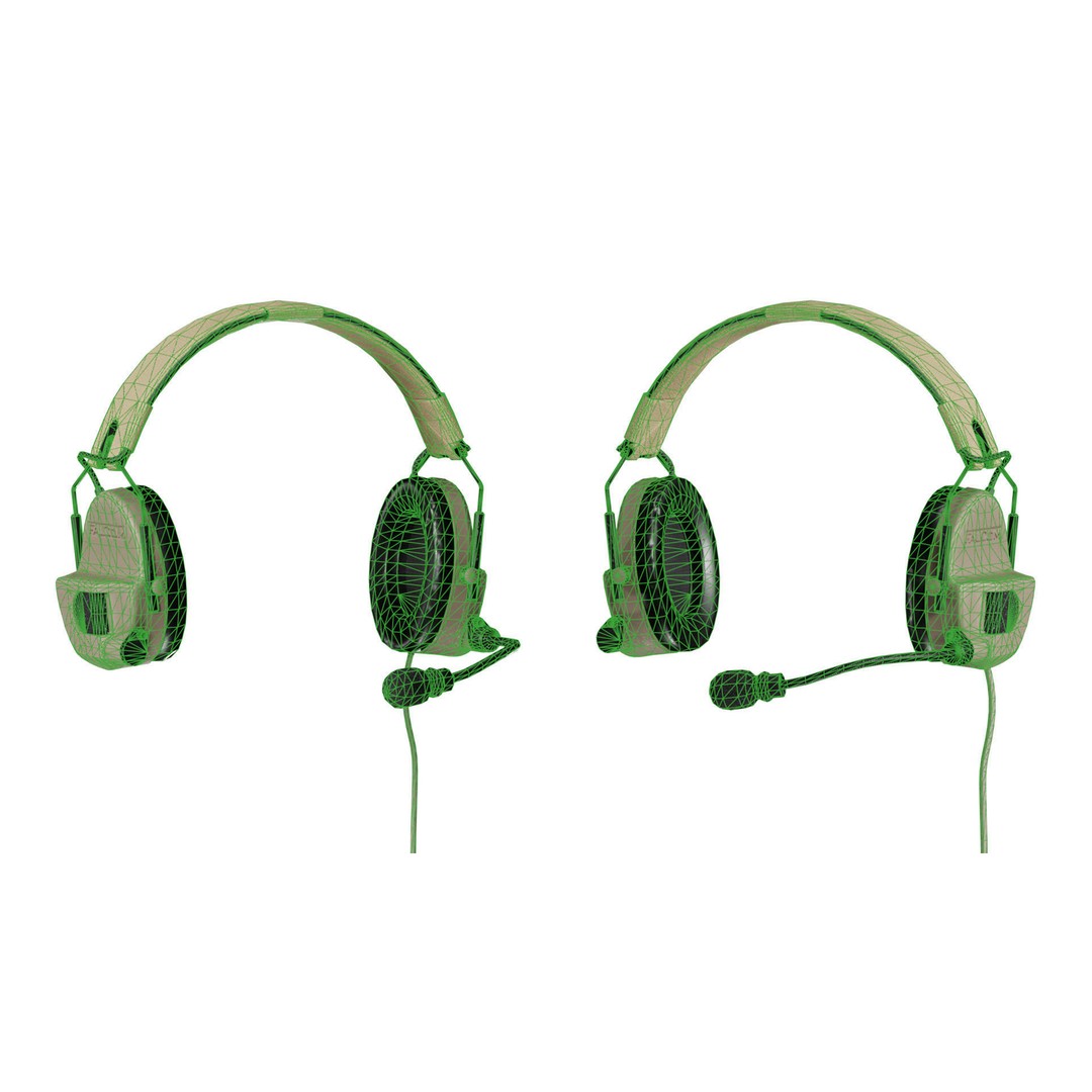 FALCOM OTE2000 3D Model – Low-Poly Game-Ready Tactical Headset, FBX - View 9