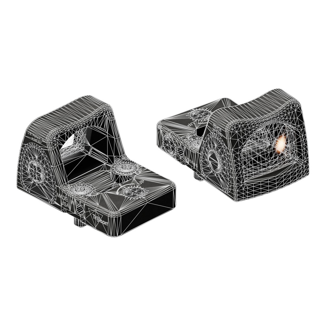 Trijicon RMR Type 2 Red Dot Sight 3D Model – Low Poly Game Asset, FBX, OBJ - View 13
