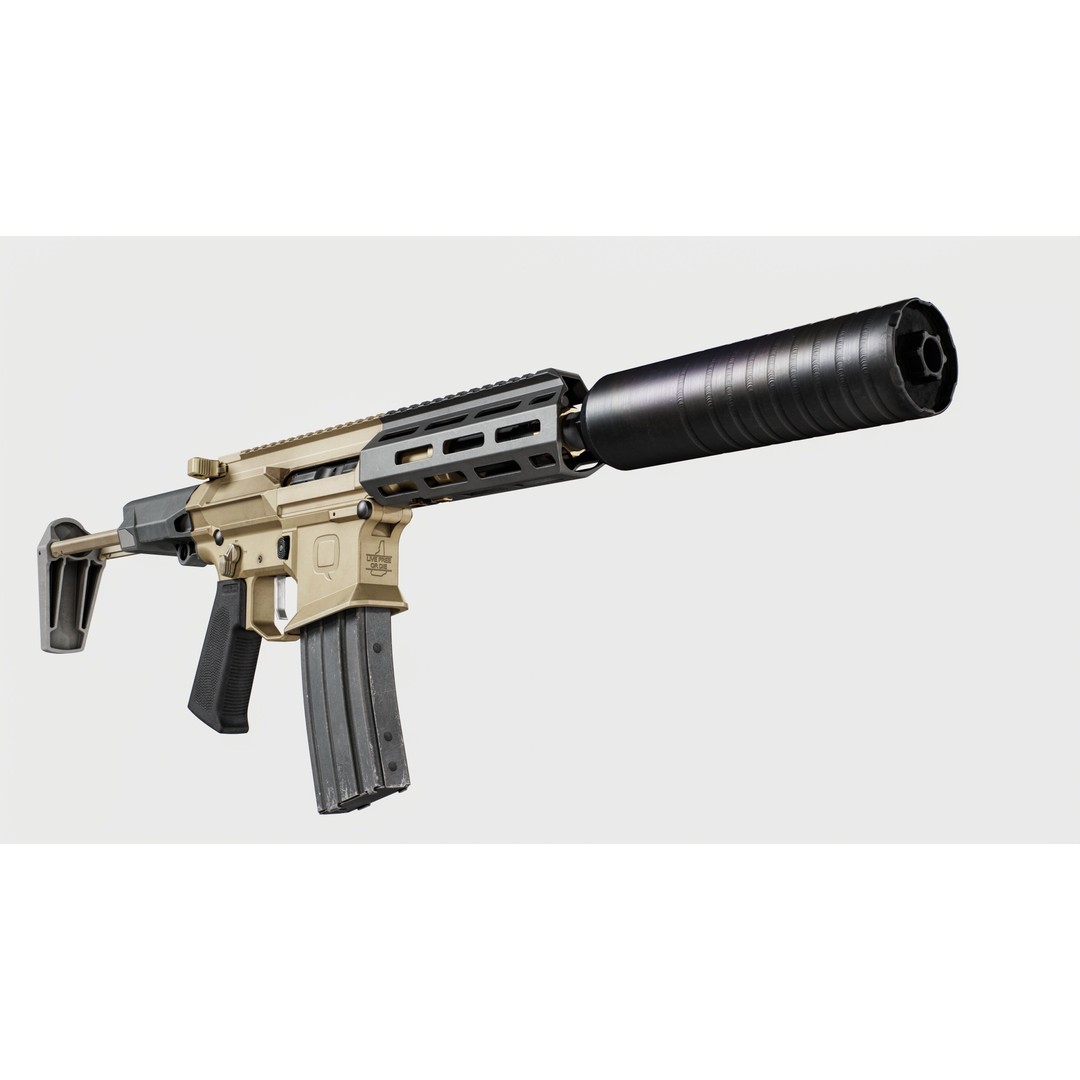 Q Honey Badger Rifle 3D Model – Low Poly Game-Ready Asset, FBX - View 20