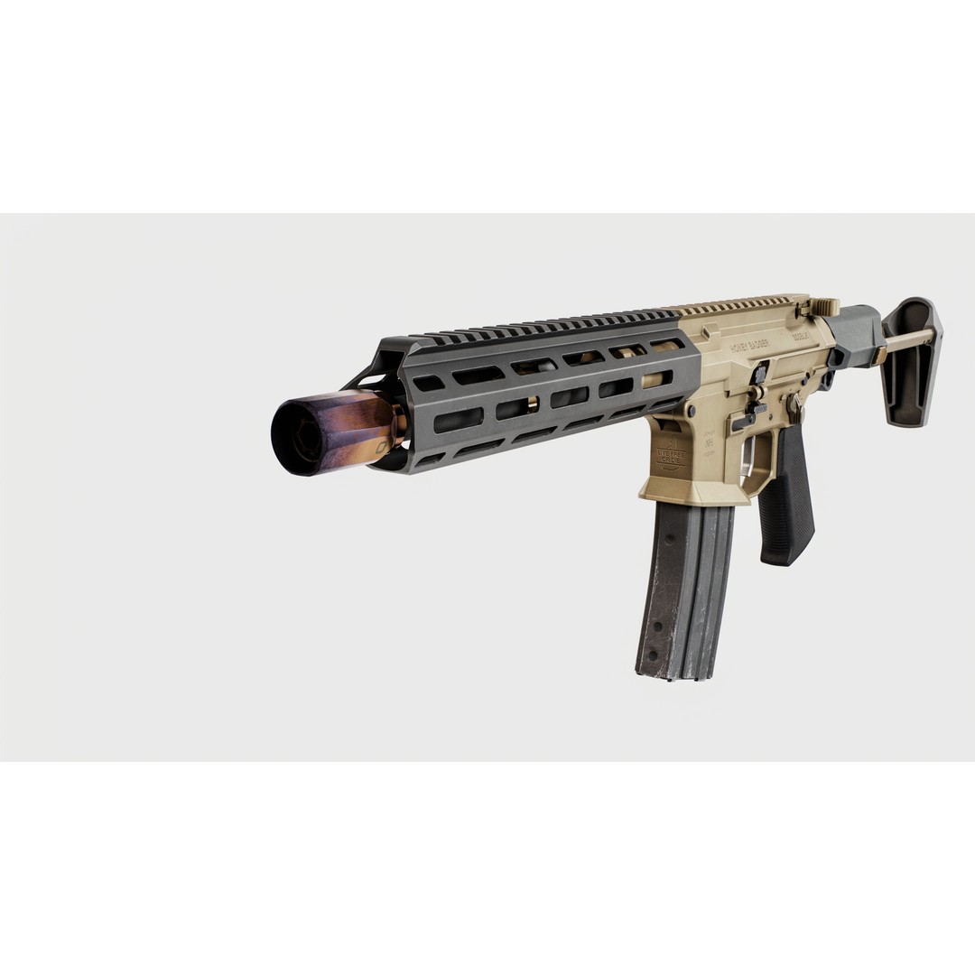 Q Honey Badger Rifle 3D Model – Low Poly Game-Ready Asset, FBX - View 23